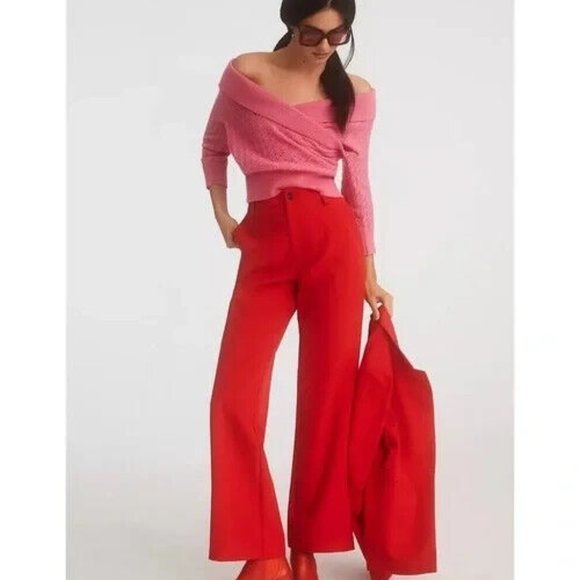 NWT Anthropologie Maeve XL Off-The-Shoulder Cashmere Sweater Rose Pink New 188$ - Picture 2 of 5